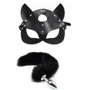 Sex Toys for Woman Cosplay Fox Mask Tail Anal Plug Metal Anus Butt Plug Mask Half Cat Mask Party Sexy Adult Mask Game