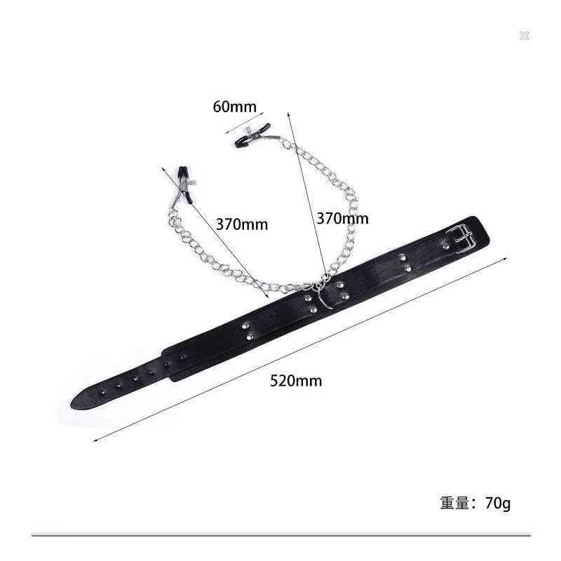 Adult Games Sexy Toys For Women Couples BDSM Bondage Fetish Collar Chain Collars Nipple Clamps Vagina Clitoris Sex Products 18+