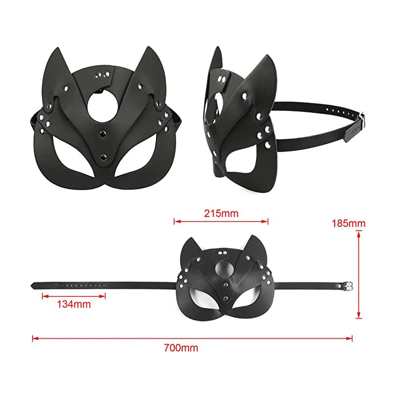 Sex Toys for Woman Cosplay Fox Mask Tail Anal Plug Metal Anus Butt Plug Mask Half Cat Mask Party Sexy Adult Mask Game